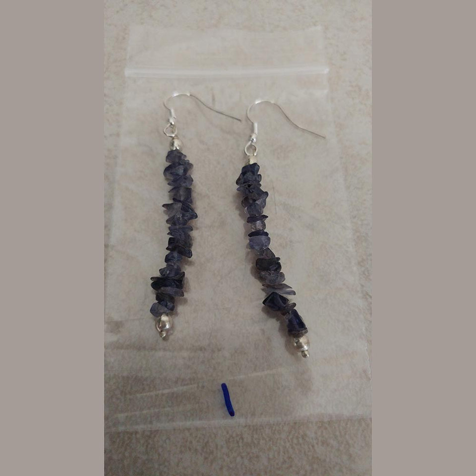 Iolite Gemstone Chip Earring