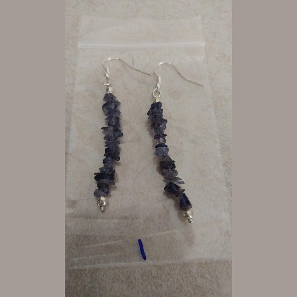 Iolite Gemstone Chip Earring