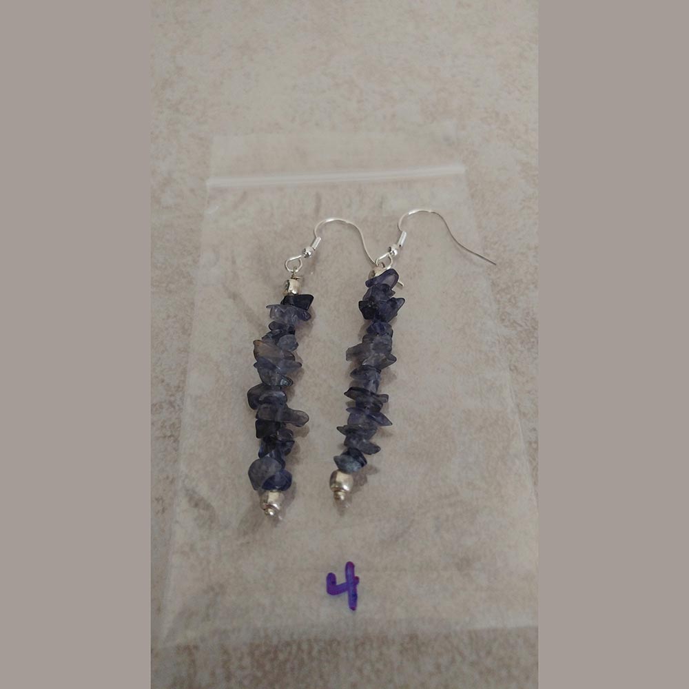 Iolite Gemstone Chip Earring