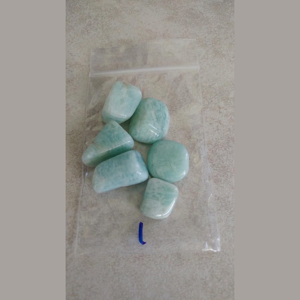 Amazonite Tumbled is a calming stone dissipates negative energy and blockages within the nervous system.