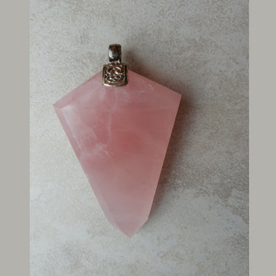 Rose Quartz Pendant (actual stone 3"x 2" x 1/2")